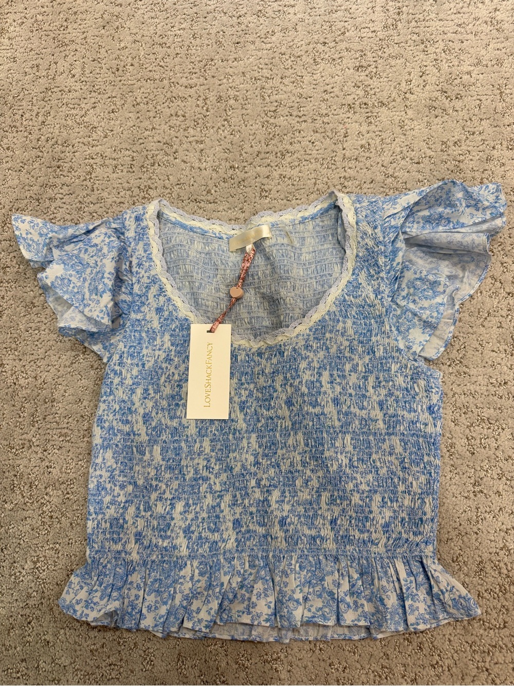 LoveShackFancy Smocked Top